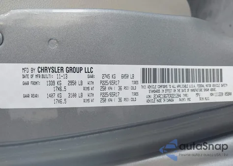 2014 Chrysler Town & Country Touring z USA, uszkodzony, nr VIN 2C4RC1BG7ER221204